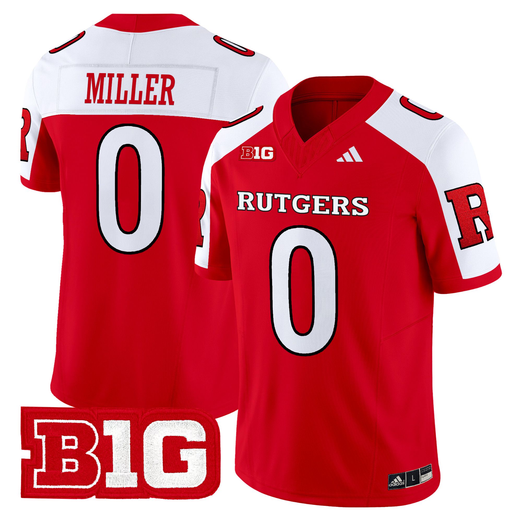 Men Rutgers Scarlet Knights #0 Miller Red 2024 Vapor Limited NCAA Jersey